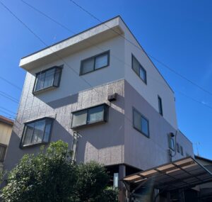 外壁塗装　SK化研　プレミアムシリコン　艶有　8088 モカ　9019 フォギーオレンジ ALC