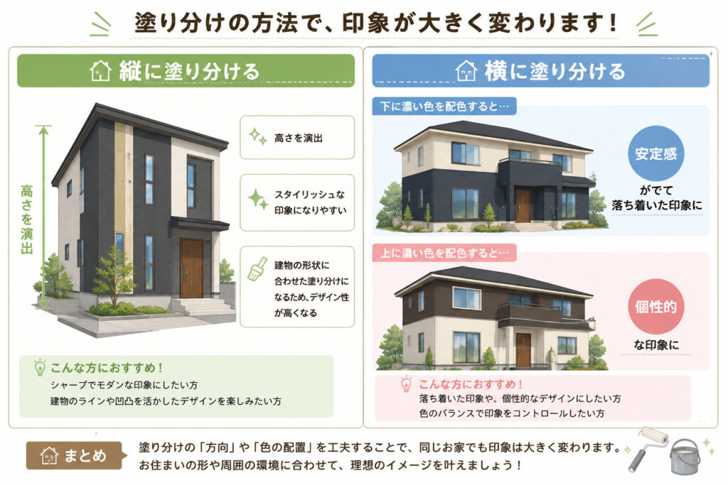 外壁 塗り分け方 特徴